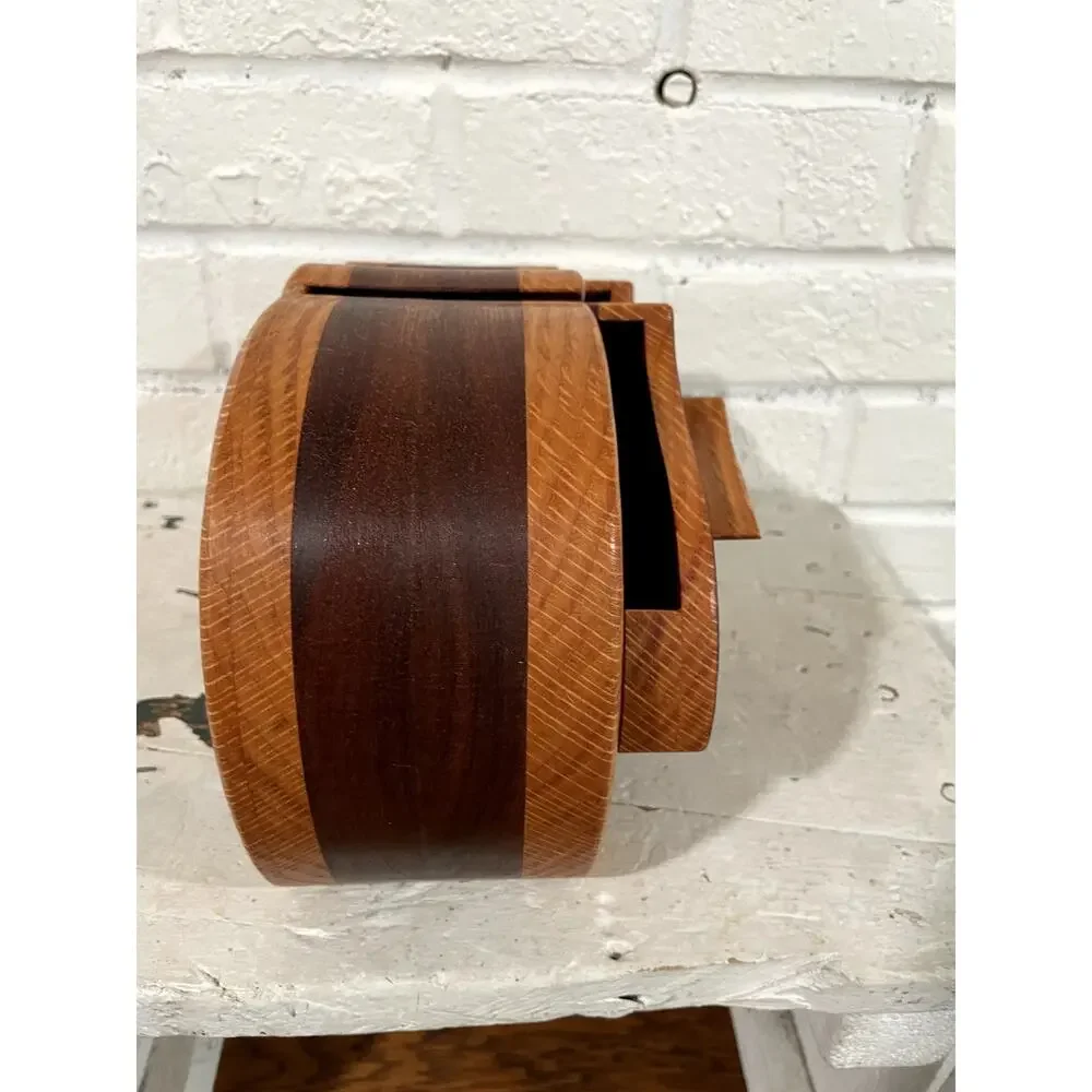 Handcrafted Bandsaw Wooden Puzzle Box Hidden Compartment Jewelry Keepsake Box